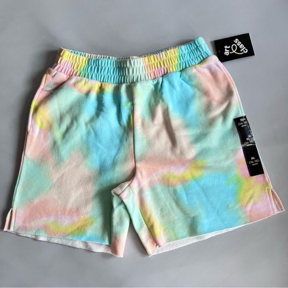 Art Class Kids Fleece Shorts Multi Tie Dye XL